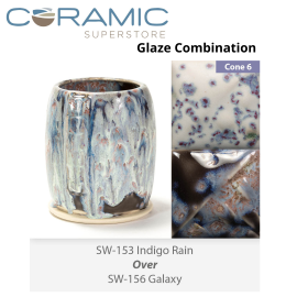 Indigo Rain SW153 over Galaxy SW156 Stoneware Combination